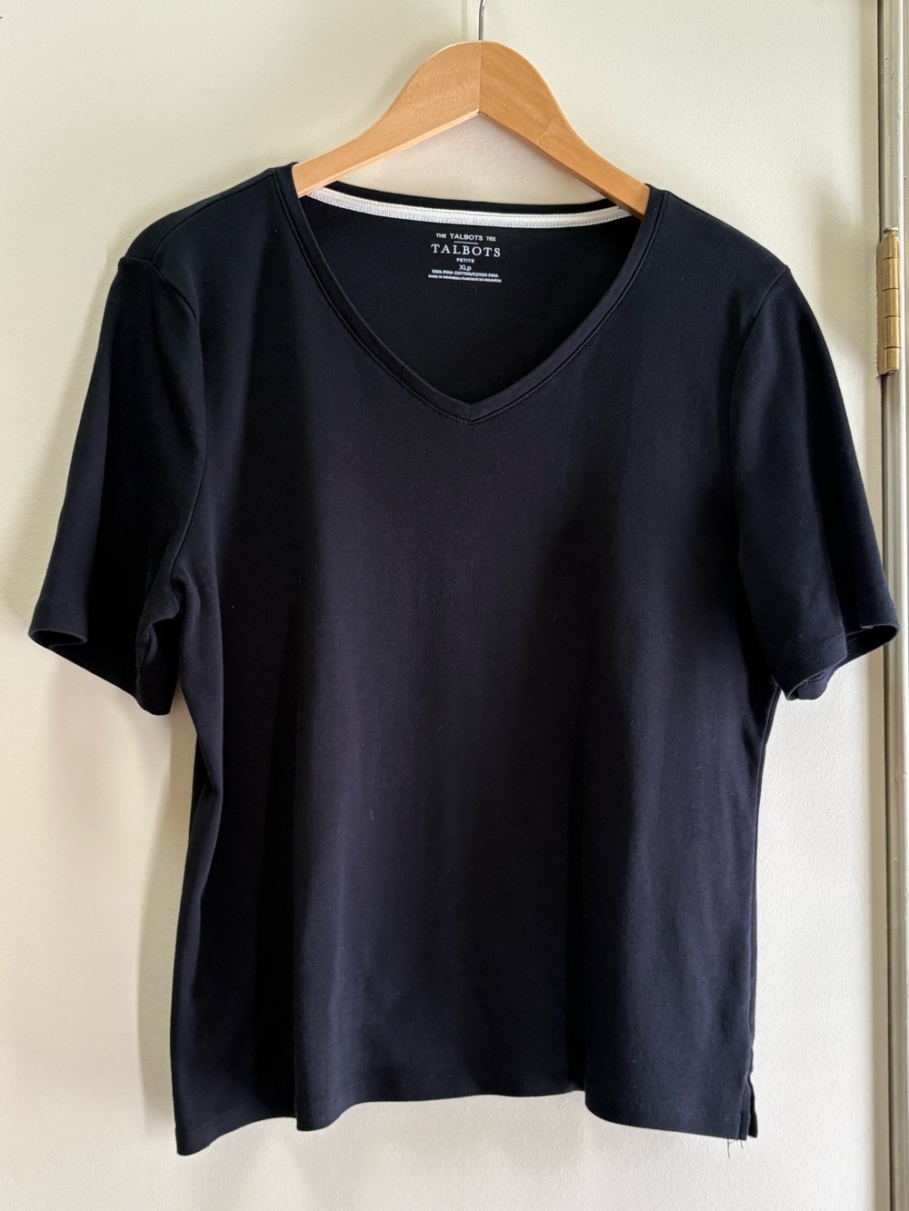 Talbots Black Short Sleeve V Neck Tee